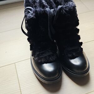INC International Concepts Black Faux Fur Winter Boots